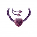 Bracelet corde et coeur Améthyste