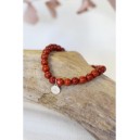 Bracelet Jaspe rouge et charme Perles 6 mm