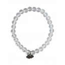 Bracelet Cristal de roche et charme Perles 6 mm