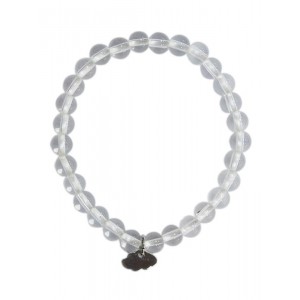 Bracelet Cristal de roche et charme Perles 6 mm