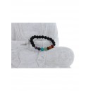 Bracelet 7 Chakras Pierre de lave Perles rondes 8mm