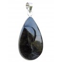 Pendentif Obsidienne Argentée Forme goutte